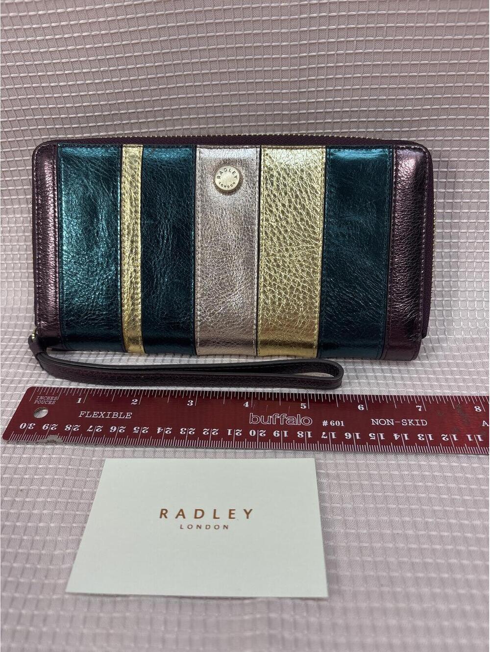 NEW Radley London Clifton Hall Phone Wristlet metallic multi-color leather - Picture 5 of 7